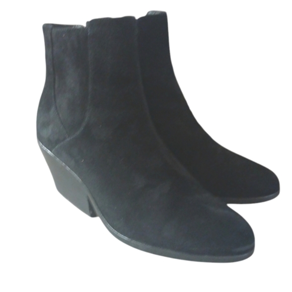 Eileen Fisher Black Western Ankle Boot Women's Black Suede Bootie size 7 - Picture 7 of 10